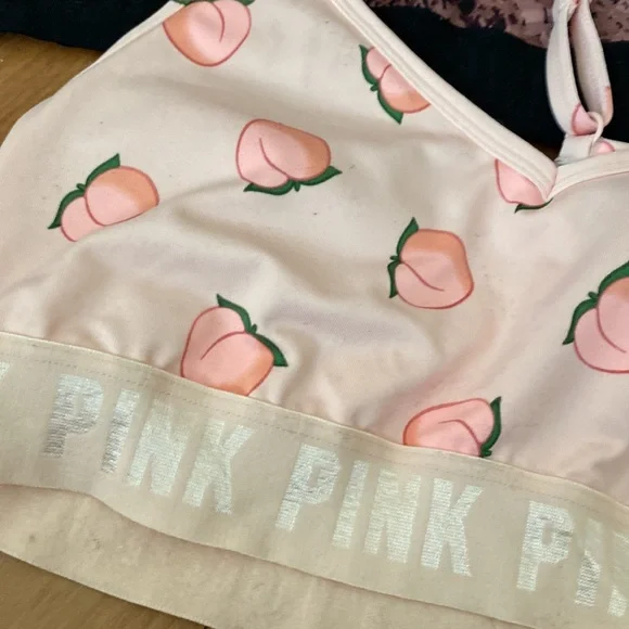 PINK Victoria's Secret Peach Print Bra - Picture 3 of 3